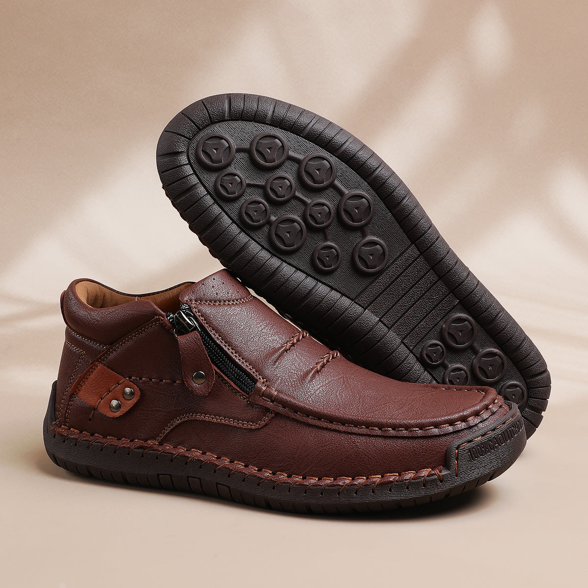 ⏰Limited Time Sale 70% OFF-Men’s Handmade Premium Leather Slip-On Driving Boots