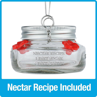 🎉 Beautiful Plastic Jar Hummingbird Feeder W/ Four Ports
