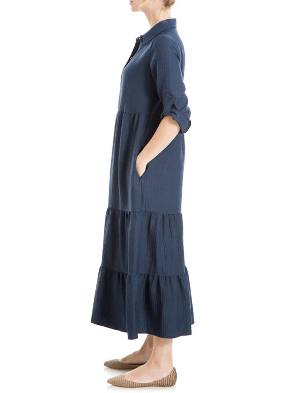 ⏰ LAST DAY SAVE 50% 💥Women's Tiered Long Sleeve Gauze Shirtdress