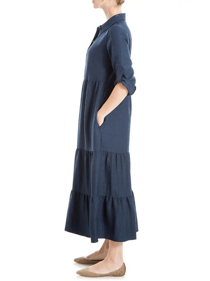 ⏰ LAST DAY SAVE 50% 💥Women's Tiered Long Sleeve Gauze Shirtdress