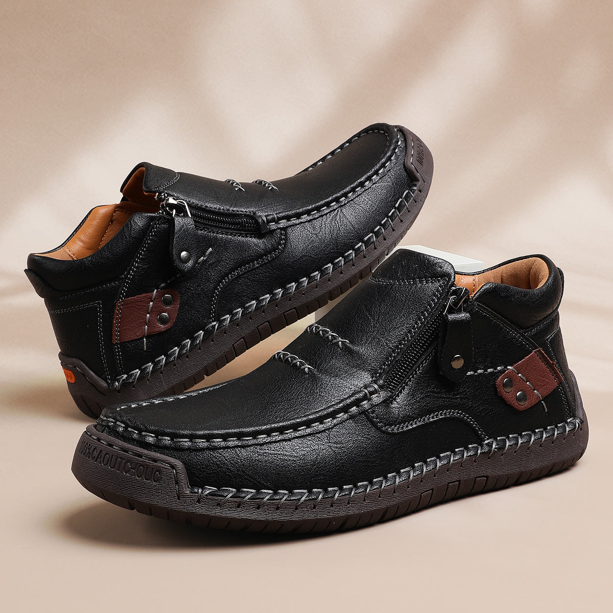 ⏰Limited Time Sale 70% OFF-Men’s Handmade Premium Leather Slip-On Driving Boots