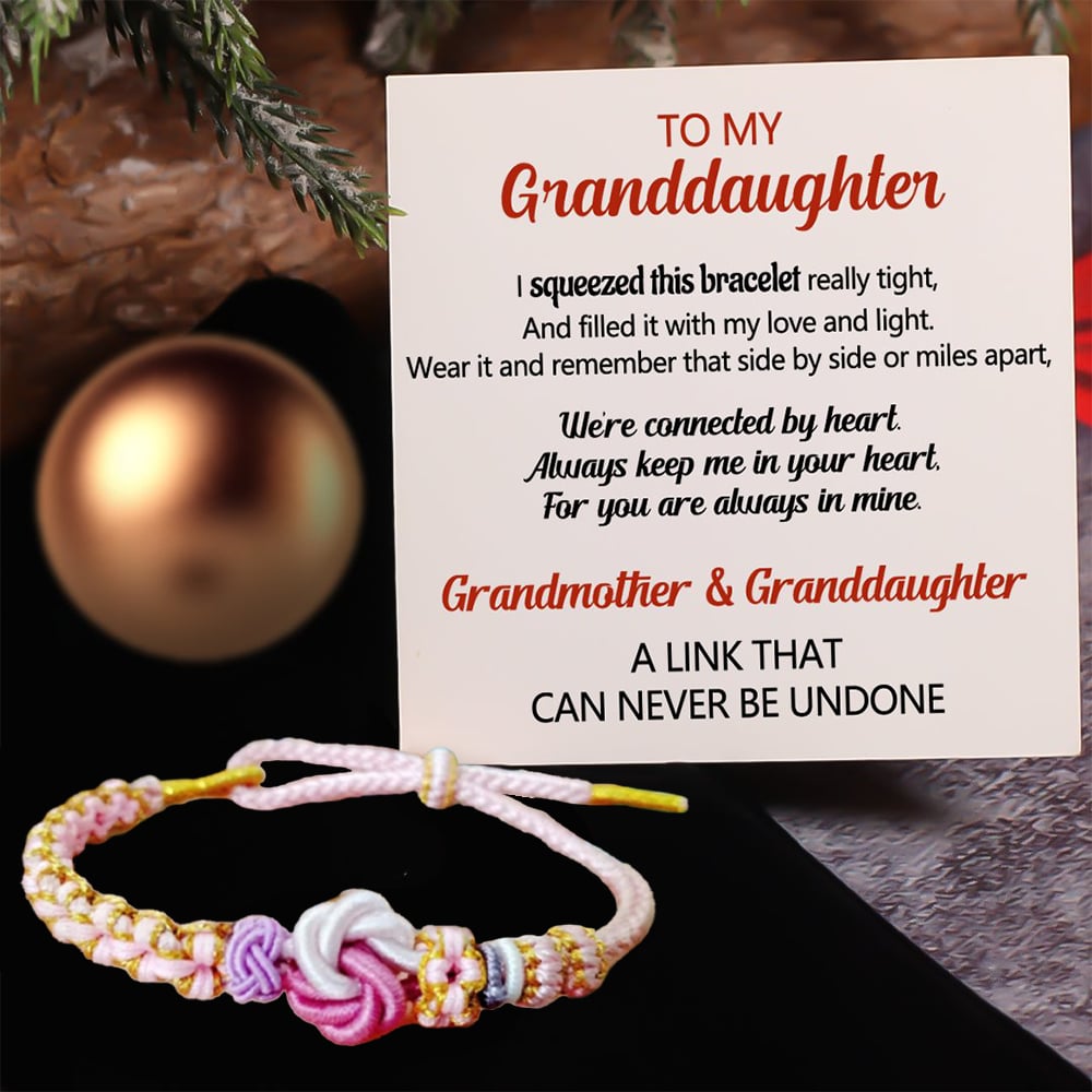 FOR DAUGHTER/GRANDDAUGHTER 🩷 - A LINK THAT CAN NEVER BE UNDONE PEACH BLOSSOM KNOT BRACELET🎀