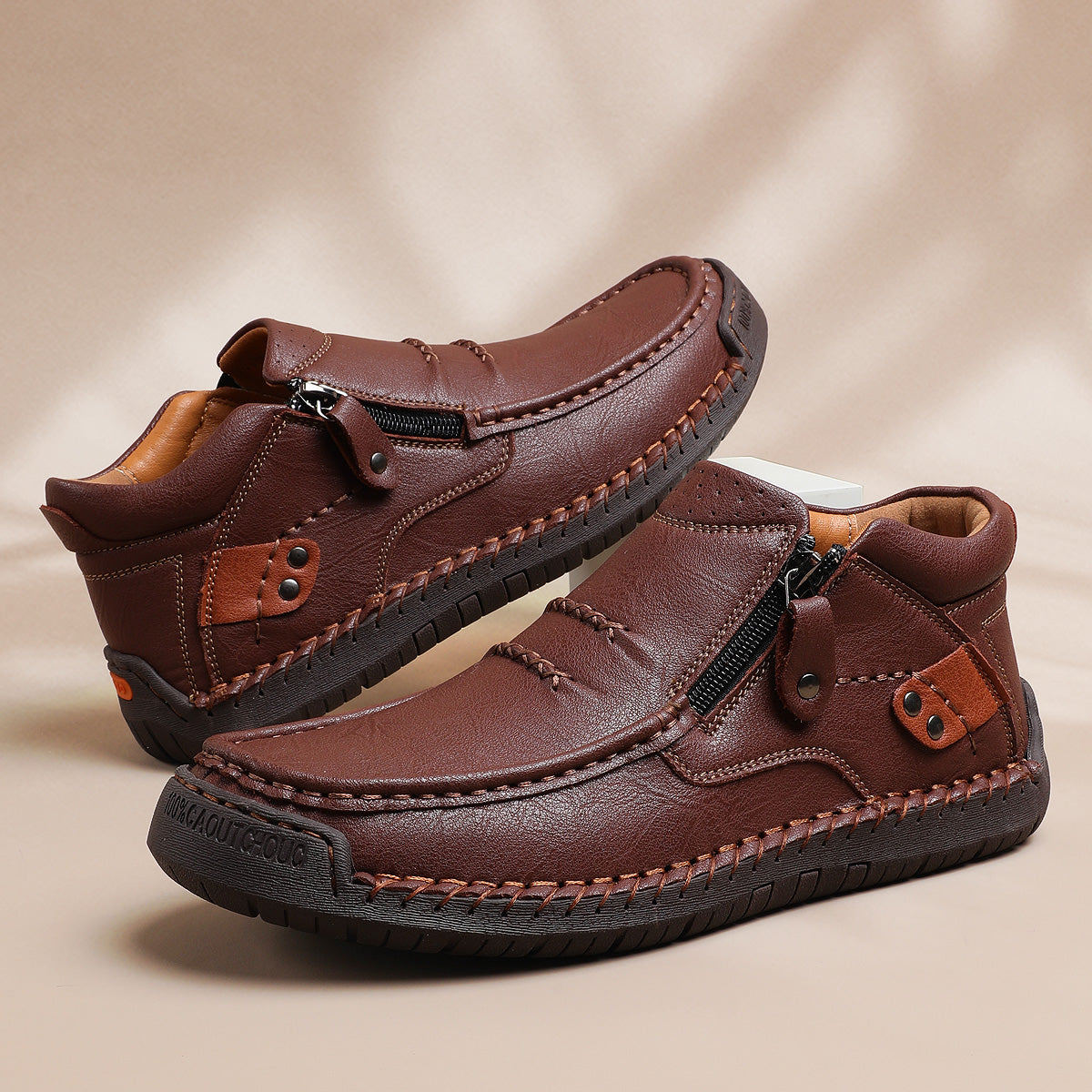 ⏰Limited Time Sale 70% OFF-Men’s Handmade Premium Leather Slip-On Driving Boots