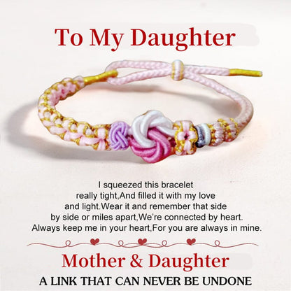 FOR DAUGHTER/GRANDDAUGHTER 🩷 - A LINK THAT CAN NEVER BE UNDONE PEACH BLOSSOM KNOT BRACELET🎀