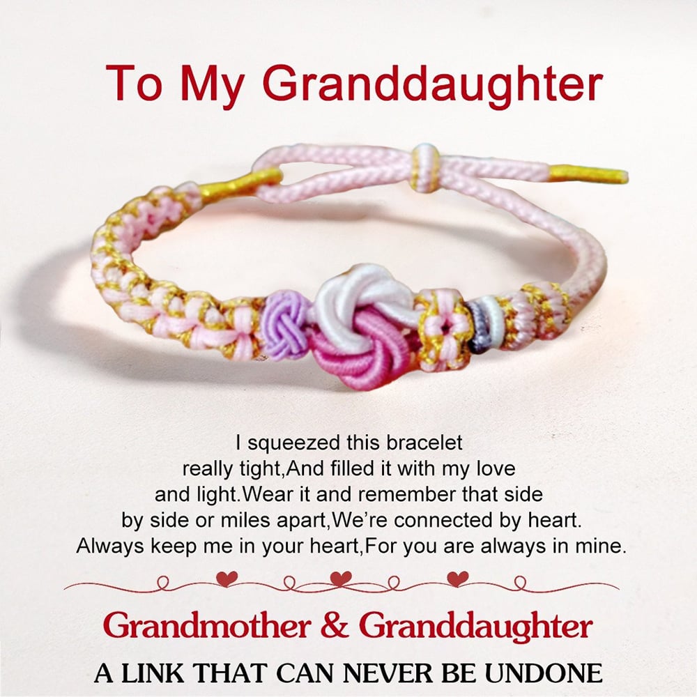 FOR DAUGHTER/GRANDDAUGHTER 🩷 - A LINK THAT CAN NEVER BE UNDONE PEACH BLOSSOM KNOT BRACELET🎀