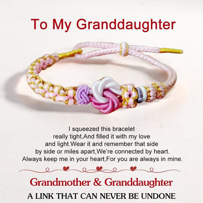 FOR DAUGHTER/GRANDDAUGHTER 🩷 - A LINK THAT CAN NEVER BE UNDONE PEACH BLOSSOM KNOT BRACELET🎀