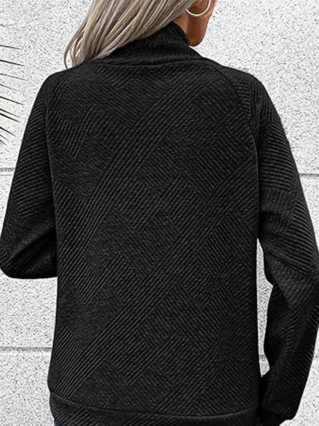 🎄Christmas Sale🔥Women's High Neck Special Button Designer Sweatshirt