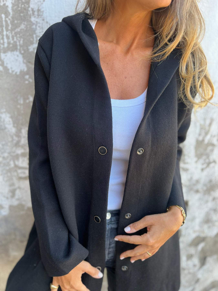 🎄Christmas Sale🔥 Casual Single Breasted Hooded Jacket
