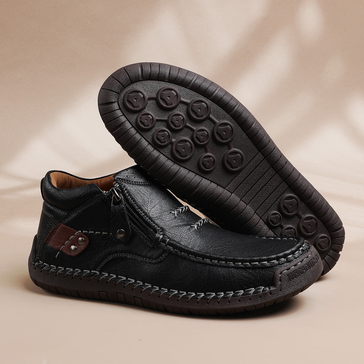 ⏰Limited Time Sale 70% OFF-Men’s Handmade Premium Leather Slip-On Driving Boots