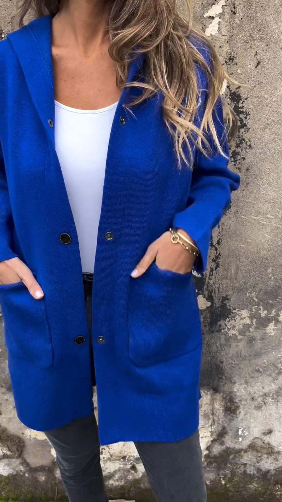 🎄Christmas Sale🔥Women's Hooded Long-sleeved Side Button Design Casual Jacket