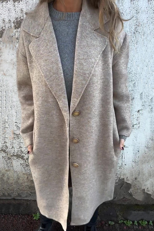 🎄Christmas Sale🔥Solid Color Lapel Long Sleeve Loose Casual Jacket- 48% OFF