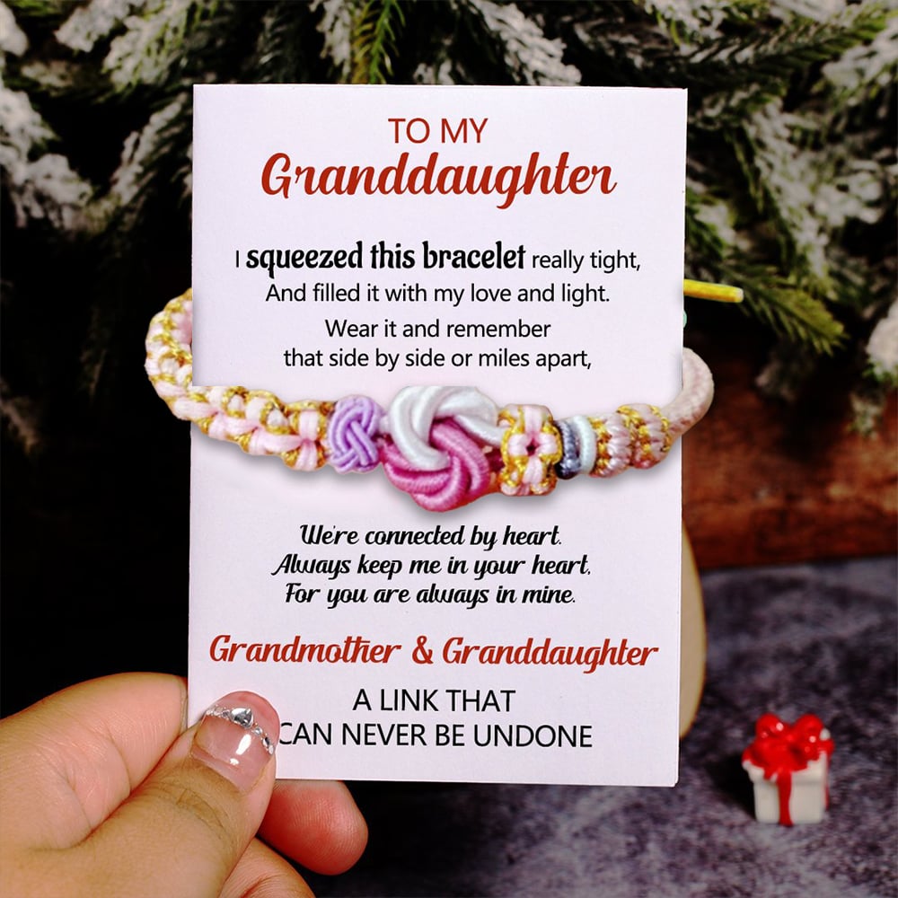 FOR DAUGHTER/GRANDDAUGHTER 🩷 - A LINK THAT CAN NEVER BE UNDONE PEACH BLOSSOM KNOT BRACELET🎀