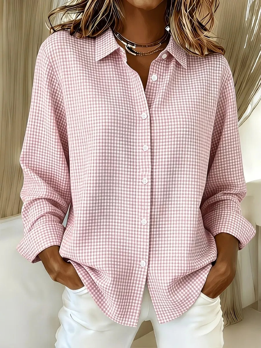 🔥CLEARANCE SALE🔥 Women's Casual Gingham Long Sleeve Button Down Shirt