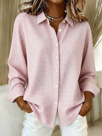 🔥CLEARANCE SALE🔥 Women's Casual Gingham Long Sleeve Button Down Shirt