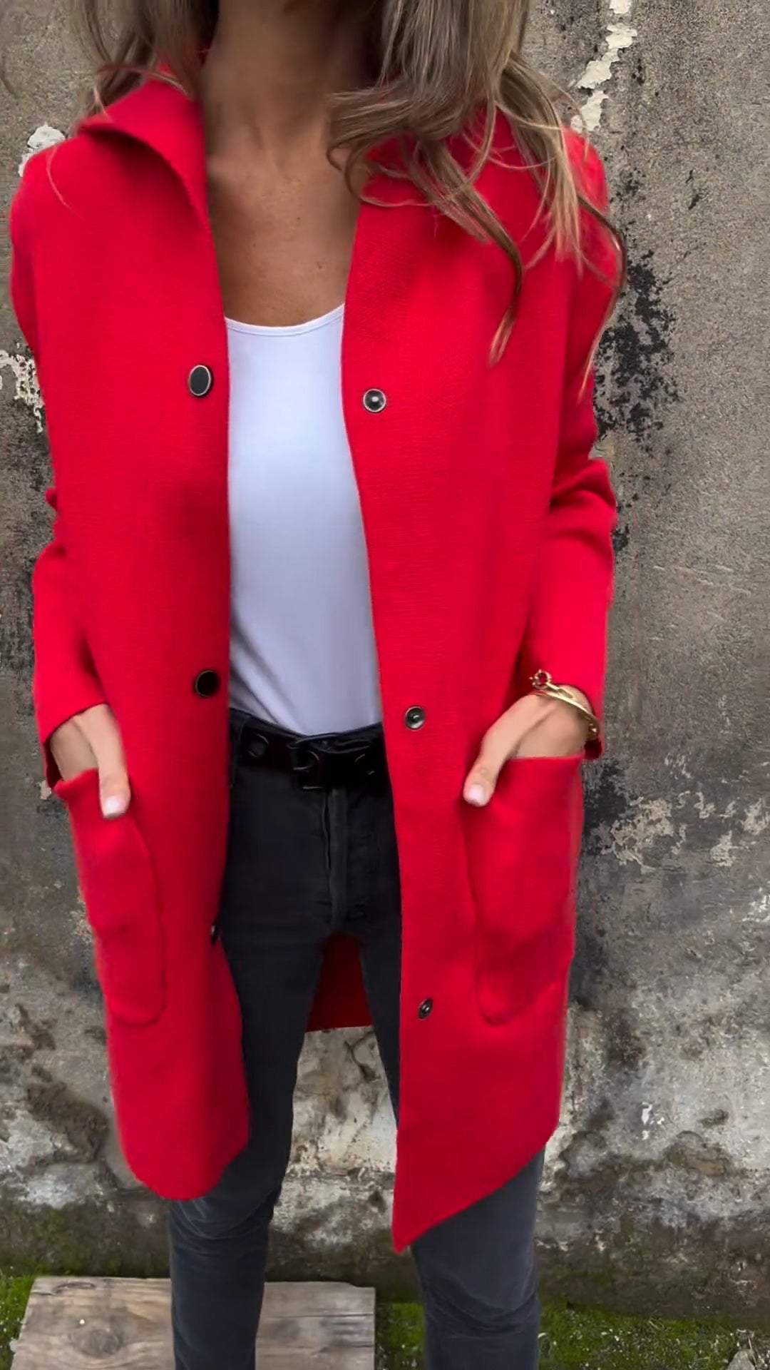 🎄Christmas Sale🔥Women's Hooded Long-sleeved Side Button Design Casual Jacket