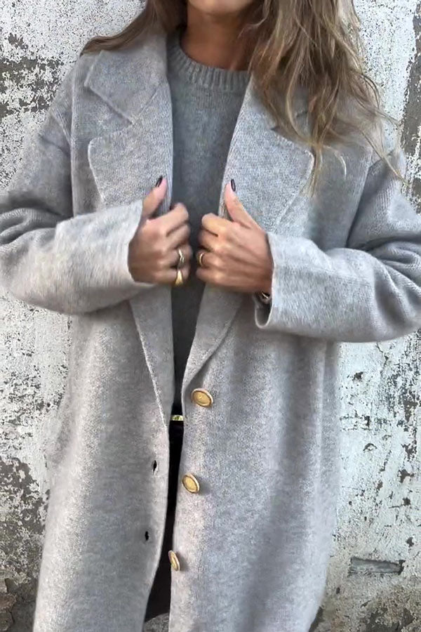 🎄Christmas Sale🔥Solid Color Lapel Long Sleeve Loose Casual Jacket- 48% OFF