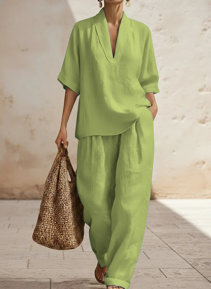 ⏰ LAST DAY SAVE 50% 💥Women's Casual And Cozy Minimalist Linen Two-piece Set