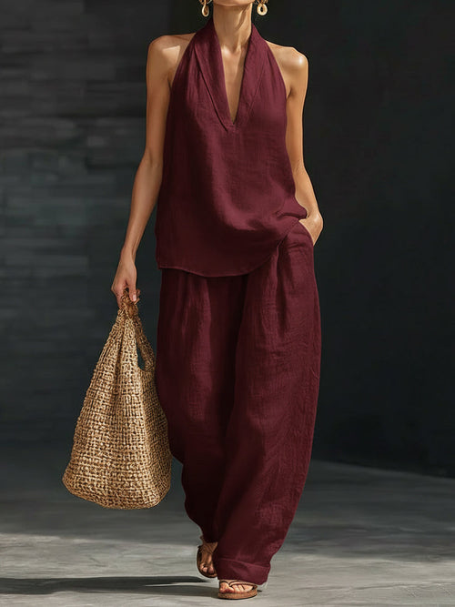 New Arrivals🔥 Women's Casual and Cozy Minimalist Linen Two-Piece Set