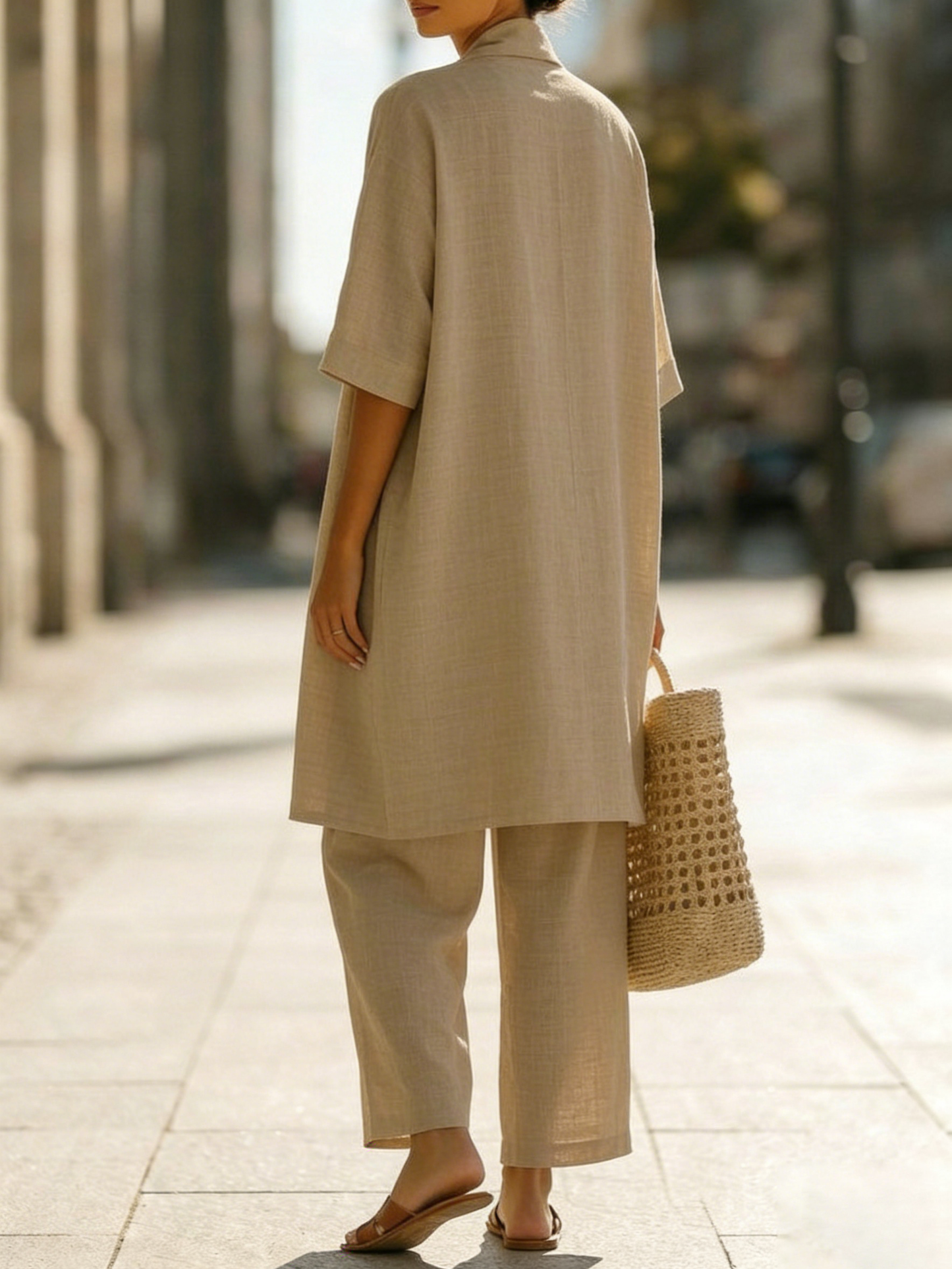 New Arrivals🔥Women's Short-sleeved Casual Open-front Loose Cotton Linen Set