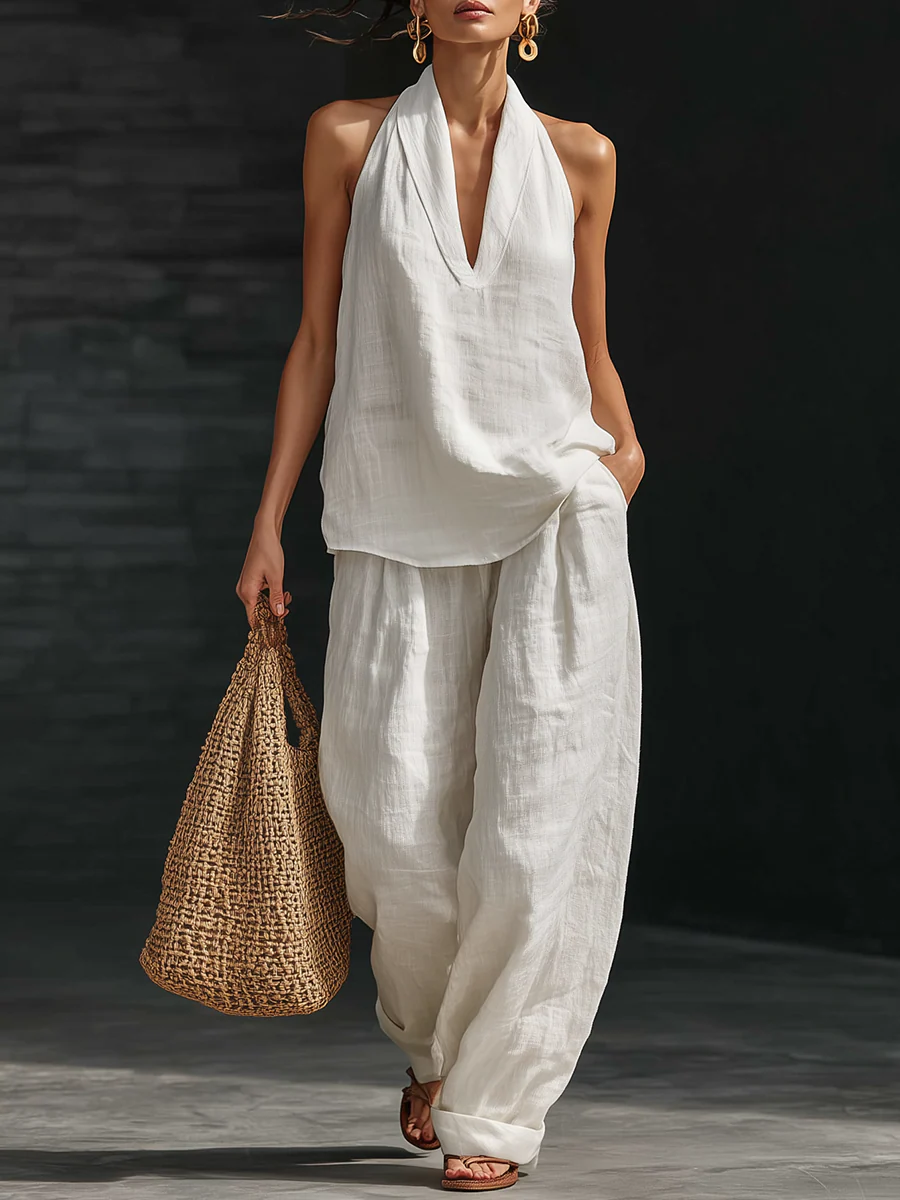 New Arrivals🔥 Women's Casual and Cozy Minimalist Linen Two-Piece Set